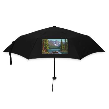 Banff National Park, Canada - Pixel Art - Umbrella (small) - black - Front