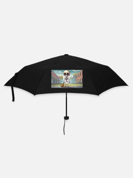 Skelett in der Schule - Junge niedliche kleine Monster - Regenschirm (klein) - Schwarz