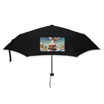 funny hooey the Easter Bunny delivers the Christma - Umbrella (small) - black - Front
