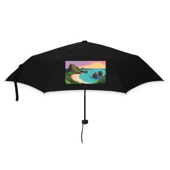 Fernando de Noronha, Brazil - Pixel Art - Umbrella (small) - black - Front