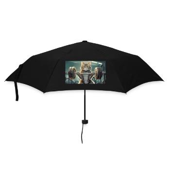 Pun ambiguous german expression - Muskelkater - Umbrella (small) - black - Front
