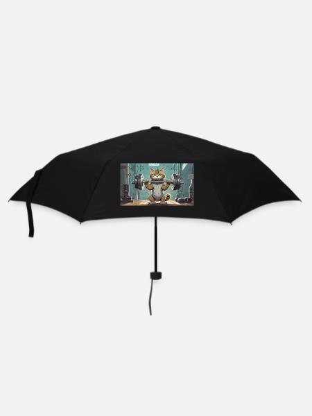 Jeu de mots ambigu sur l’expression allemande - Muskelkater - Parapluie standard - noir