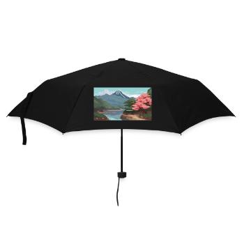 Miho No, Matsubara, Japan - Pixel Art - Umbrella (small) - black - Front