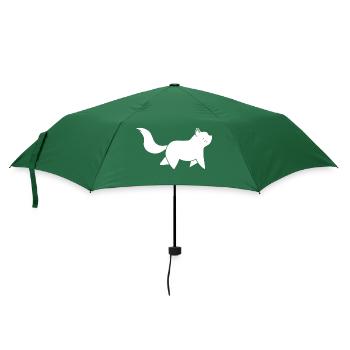 Katze in Bewegung Katzenfreund - Regenschirm (klein) - Flaschengrün - Vorne