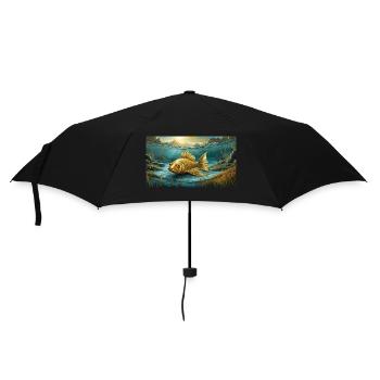 Jeu de mots expression ambiguë - Goldfisch (poisson rouge) - Parapluie standard - noir - Devant
