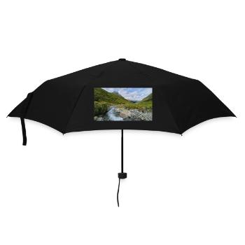 Berglandschaft Panorama mit Fluss - Regenschirm (klein) - Schwarz - Vorne