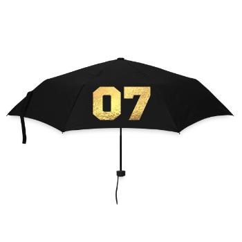 Numéro 7 paillettes doré - 7e anniversaire - Parapluie standard - noir - Devant