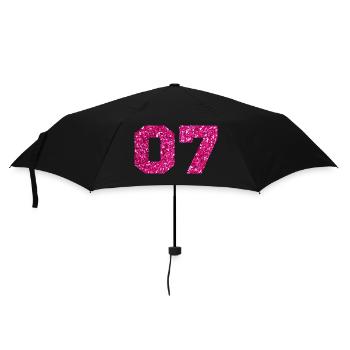 Nummer 7 Pink Glitter - 7. Jahrestag - Regenschirm (klein) - Schwarz - Vorne