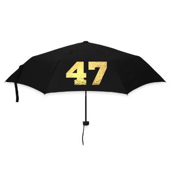 Number 47 Gold Glitter - 47th Anniversary - Umbrella (small) - black - Front
