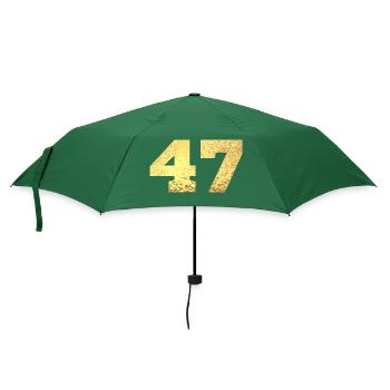 Number 47 Gold Glitter - 47th Anniversary - Umbrella (small) - bottlegreen - Front