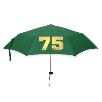 75 paillettes doré - 75e anniversaire - Parapluie standard - vert bouteille - Devant
