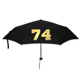74 Gold Glitter - 74 Geburtstag - Regenschirm (klein) - Schwarz - Vorne