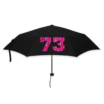 73 Pink Glitter - 73 Birthday - Umbrella (small) - black - Front