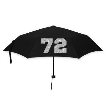 72 Silber Glitter - 72 Geburtstag - Regenschirm (klein) - Schwarz - Vorne