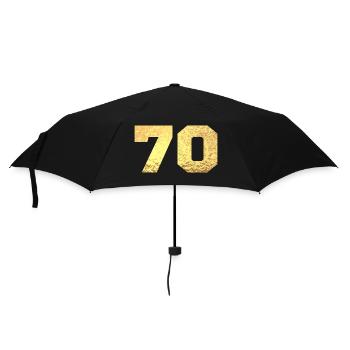 70 Gold Glitter - 70. Jahrestag - Regenschirm (klein) - Schwarz - Vorne