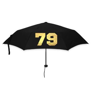 Nummer 79 Gold Glitter - 79. Jahrestag - Regenschirm (klein) - Schwarz - Vorne