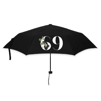 Numéro 69 floral vert - 69e anniversaire floral - Parapluie standard - noir - Devant