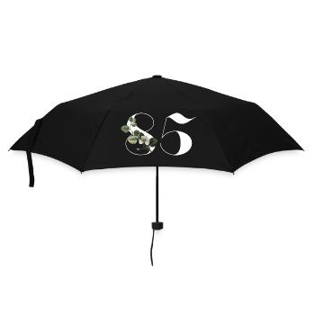 Number 85 Floral Green - 85th Floral Birthday - Umbrella (small) - black - Front