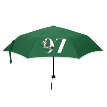Numéro 97 floral vert - 97e anniversaire floral - Parapluie standard - vert bouteille - Devant