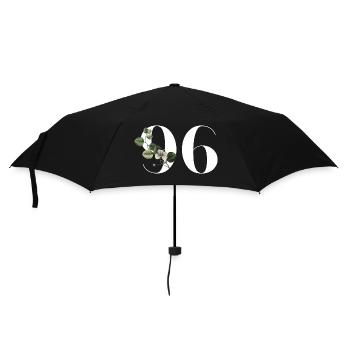Numéro 96 floral vert - 96e anniversaire floral - Parapluie standard - noir - Devant