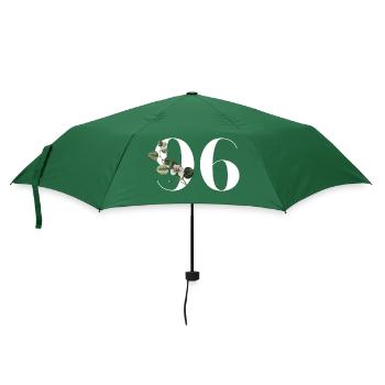 Numéro 96 floral vert - 96e anniversaire floral - Parapluie standard - vert bouteille - Devant