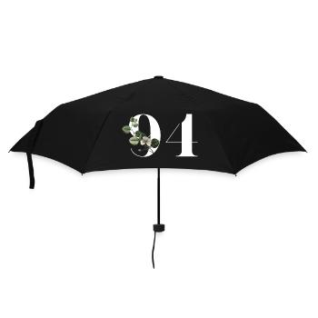 Nummer 94 Blumengrün - 94. Blumengeburtstag - Regenschirm (klein) - Schwarz - Vorne