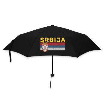 Serbien Serbisch Balkan Srbija Adler Patriotisch S - Regenschirm (klein) - Schwarz - Vorne