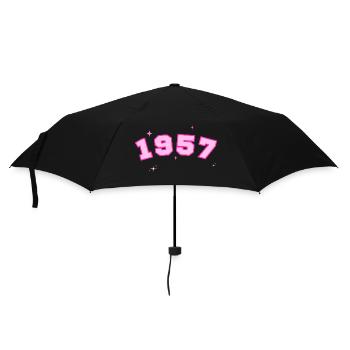 1957 rose étoile - Parapluie standard - noir - Devant