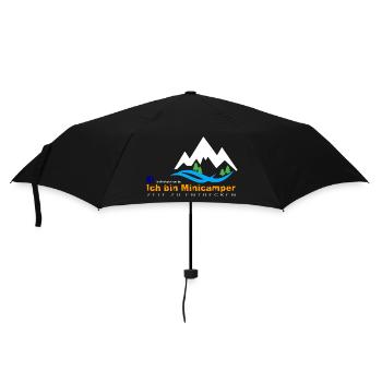 Minicamper Bergwanderer Motiv - Regenschirm (klein) - Schwarz - Vorne