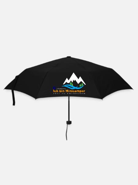 Minicamper Bergwanderer Motiv - Regenschirm (klein) - Schwarz