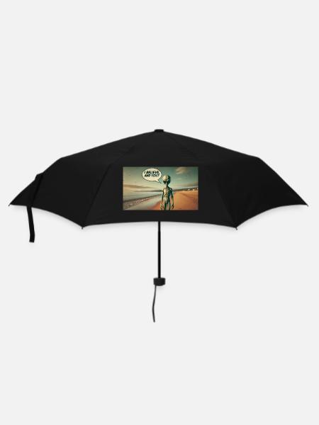Alien sur la plage - Parapluie standard - noir
