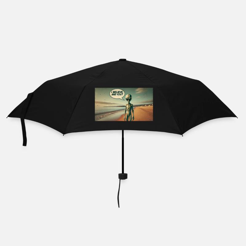 Alien on the beach - Umbrella (small) - black