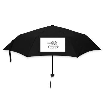 Denkpanzer - Regenschirm (klein) - Schwarz - Vorne