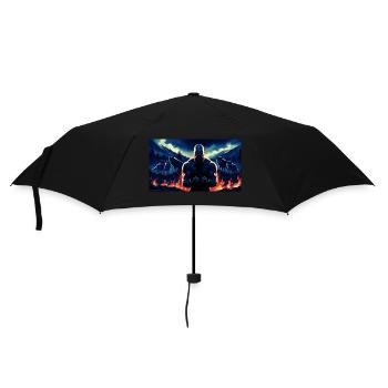 Urzeitlicher Krieger - Regenschirm (klein) - Schwarz - Vorne