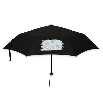 Watercolor Butterflies and Flowers - Umbrella (small) - black - Front