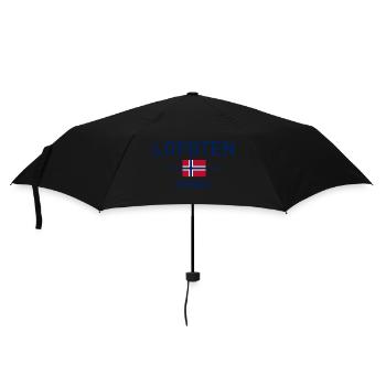Lofoten - Norwegen - Koordinaten - Flagge - Regenschirm (klein) - Schwarz - Vorne