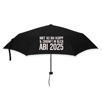 Abi KI 2025 - Regenschirm (klein) - Schwarz - Vorne