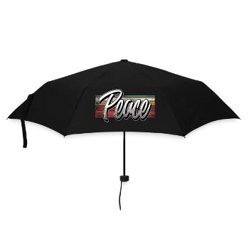 Peace - Regenschirm (klein) - Schwarz - Vorne