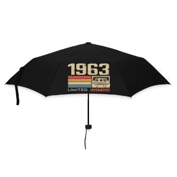 Legenden 1963 Jahrgang 1963 Jubiläum Jahrgang 1963 - Regenschirm (klein) - Schwarz - Vorne