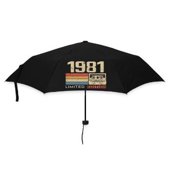 Legenden 1981 Jahrgang 1981 Jubiläum Jahrgang 1981 - Regenschirm (klein) - Schwarz - Vorne