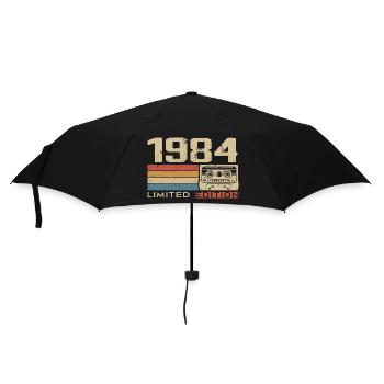 Legenden 1984 Jahrgang 1984 Jubiläum Jahrgang 1984 - Regenschirm (klein) - Schwarz - Vorne