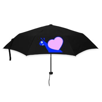 Snail Heart Snail Shell Cute Love Romantic - Umbrella (small) - black - Front