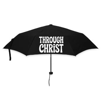 Trough Christ Jesus Christen Glaube - Regenschirm (klein) - Schwarz - Vorne
