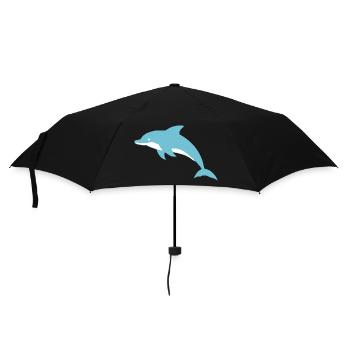 Delfin Delphine T-shirt Geschenk - Regenschirm (klein) - Schwarz - Vorne
