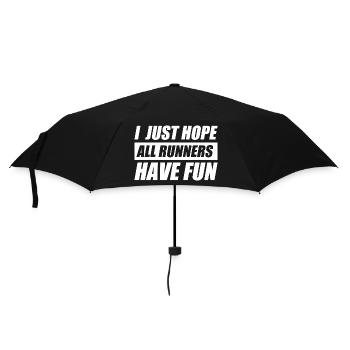 I just hope all runner lustiges Lauf Joggen Läufer - Regenschirm (klein) - Schwarz - Vorne