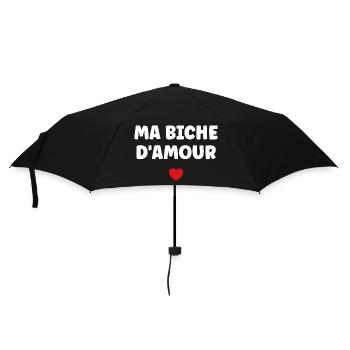 Mein rotes Herz Liebeshirsch - Regenschirm (klein) - Schwarz - Vorne