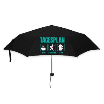 Briefträger TAGESPLAN Pakete zustellen Lustig - Regenschirm (klein) - Schwarz - Vorne