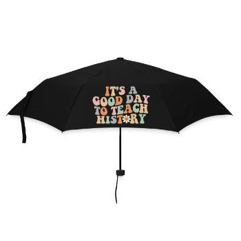 Pastel Retro Lehrgeschichte - Regenschirm (klein) - Schwarz - Vorne
