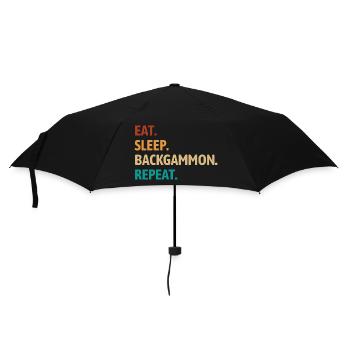 Mange, dors, backgammon, répète | Jeu de société - Parapluie standard - noir - Devant