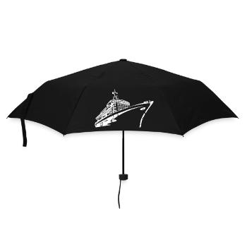 Kreuzfahrtschiff Silhouette Typografie - Regenschirm (klein) - Schwarz - Vorne
